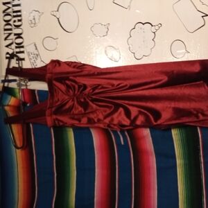 Elegant Red Satin Skirt